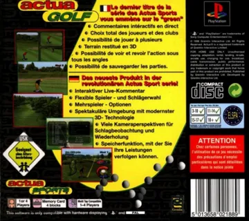 Actua Golf (EU) box cover back